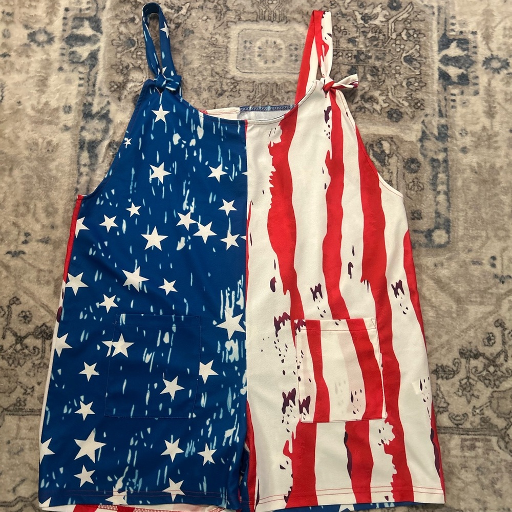 Patriotic Star and Stripe Romper - Picture 2 of 11